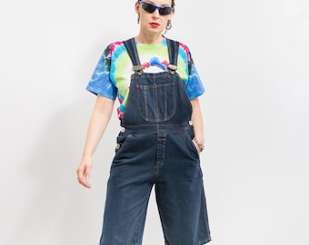 Jean shortalls 90's Vintage denim tuinbroek overall dames maat L