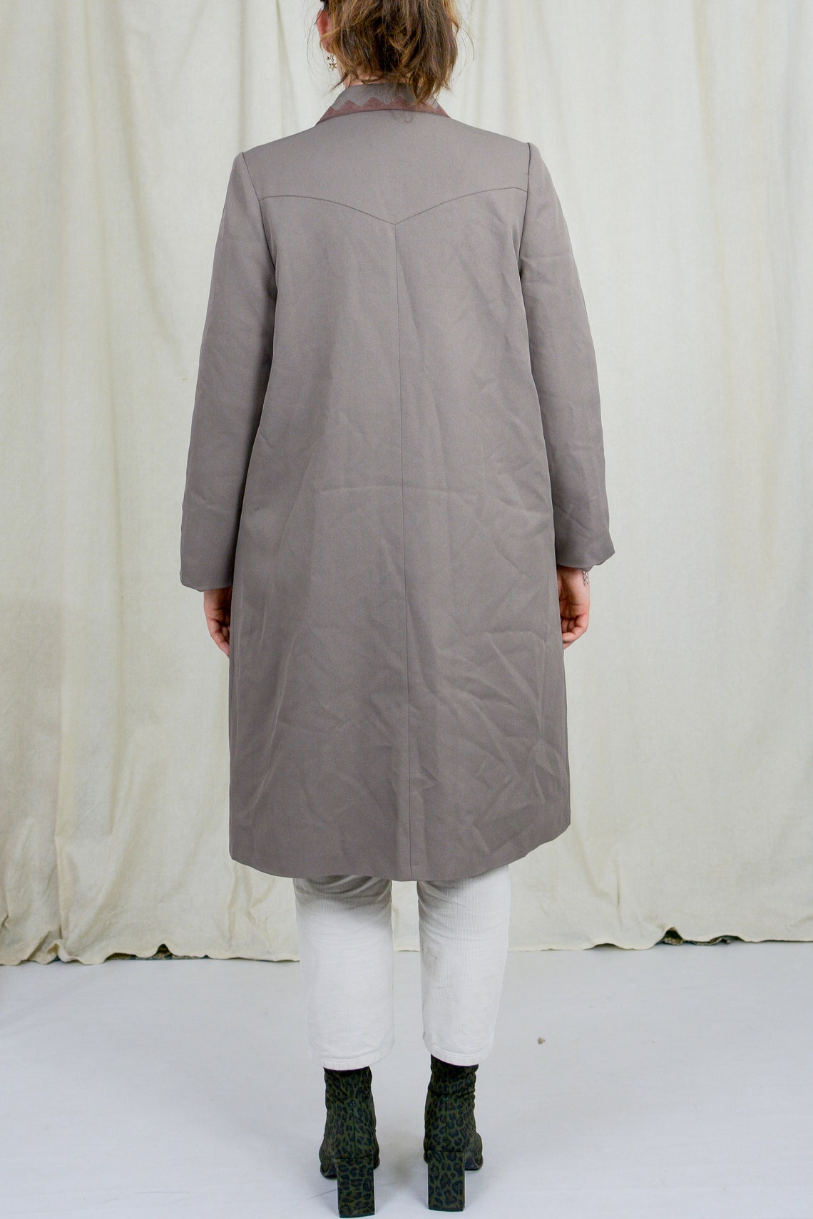 Dannimac trench vintage women gray coat lined spring coat Etsy