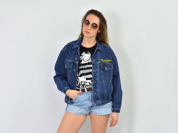 navy blue trucker jacket