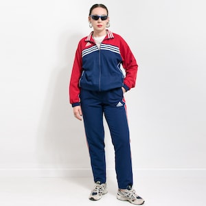 Vintage ADIDAS Tracksuit | 90s athletic two piece set | women&#39;s size L