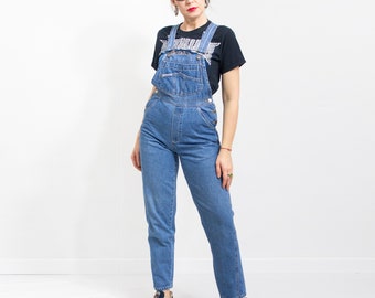 90's denim overalls vintage blue dungarees jumpsuit women size S