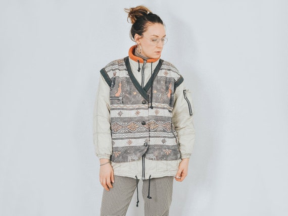90's Puffy Jacket Vintage Patterned 