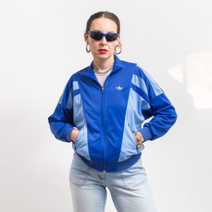80&#39;s Adidas track jacket Vintage zip up women size M