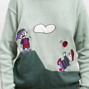 Funny sweater 90's Vintage jumper cotton women size M image 3