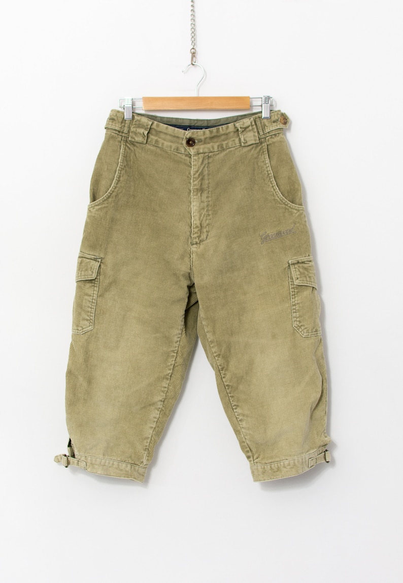 Vintage corduroy expedition cargo capri pants khaki women size L image 10