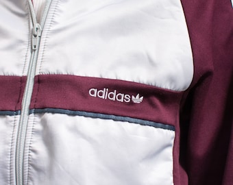 Adidas Track Jacket Vintage Y2K Zip up Tracksuit Top Women Size L