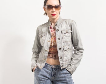 Giacca in denim MEXX Y2K jeans vintage grigi da donna taglia L