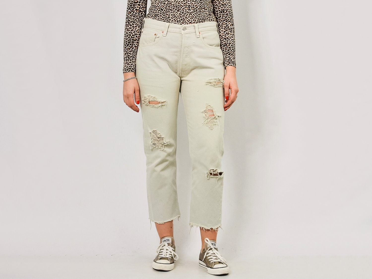 Levi's 501 jeans W32 vintage beige distressed straight fit | Etsy