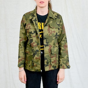 Camo jacket military shirt army uniform camouflage parka vintage S/M