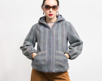 Vintage 80s Eddie Bauer Jacket Coat Womens Size XS Red Wool Aztec