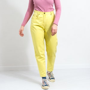 Yellow Mom Jeans 90s Vintage Denim Tapered Leg W29 L30 - Etsy UK