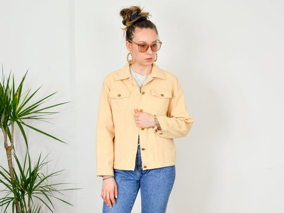 peach denim jacket womens