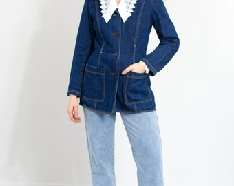 Veste En Jean Femme Old Navy Taille M - Bleu Marine Délavé Stretch - Occasion En Très Bon état
