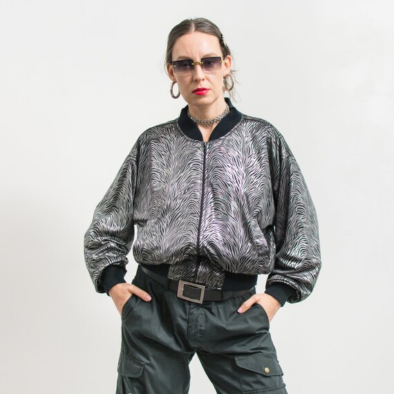 Blouson aviateur oversize vintage zebre fastueux femme taille M L Etsy France