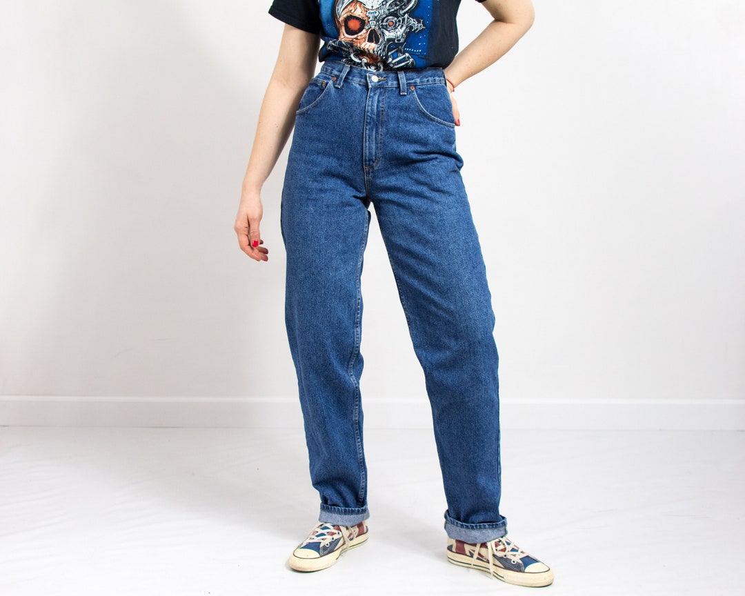 RIFLE 90s Mom Jeans Extra Long Leg Tapered High Waist Denim - Etsy