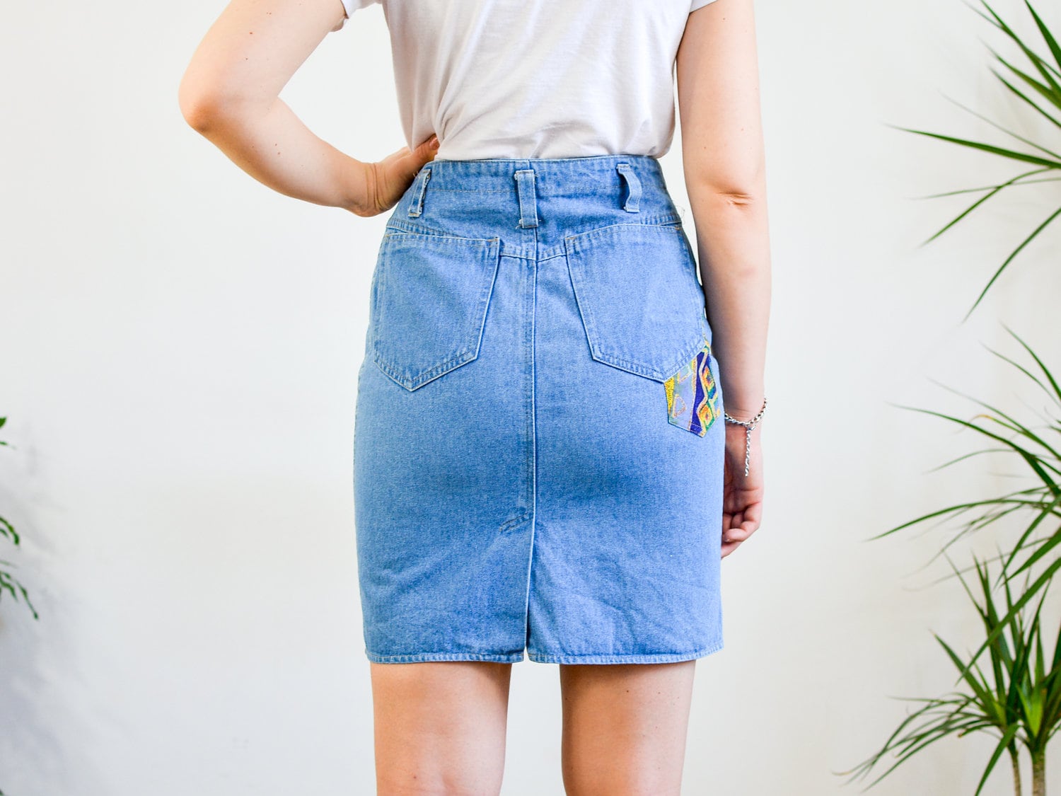 90's Mini Skirt W28 Denim Vintage Super 