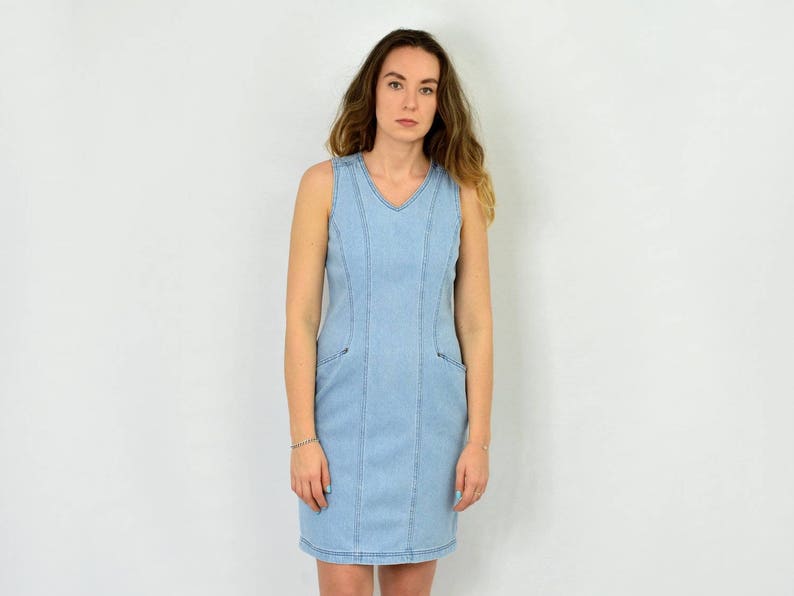 light blue jean dress