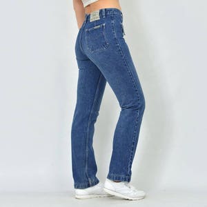Vintage jeans button up high waisted pockets straight fit leg hipster cut off leg 1990&#39;s L