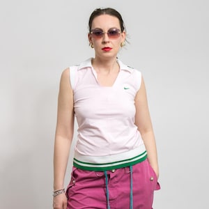 NIKE sleeveless polo shirt Tennis vintage Y2K top women size L