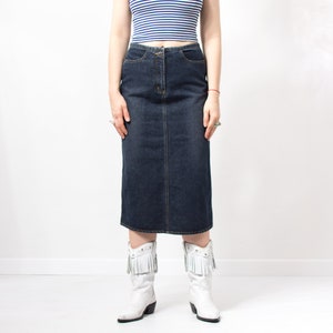 Vintage Y2K midi denim skirt women size M/L image 2