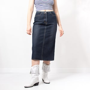 Vintage Y2K midi denim skirt women size M/L image 5