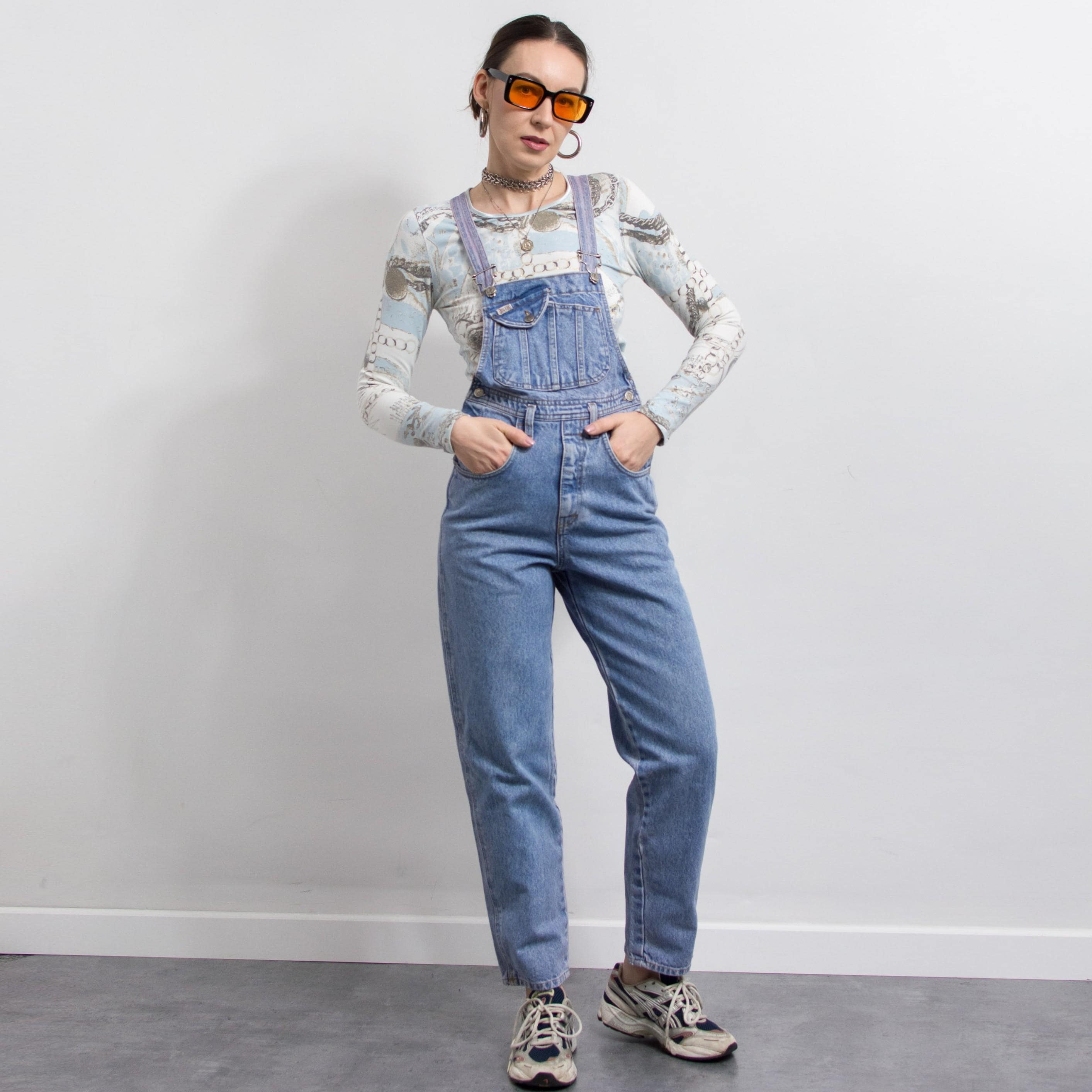 Vintage 90s Cross Denim Overalls Blue Tapered Leg XS/S - Etsy
