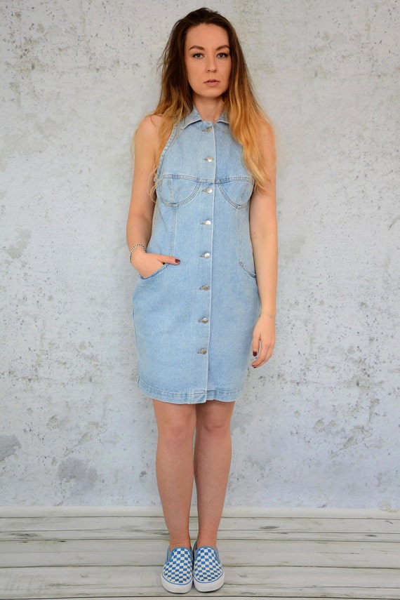 Denim Dress Jean Mini Light Blue 