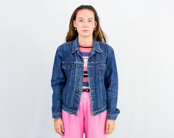 Kurtka jeansowa granatowa vintage jeans 90s trucker damska L Duża