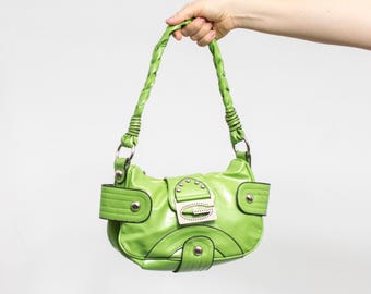 Sac à Main ABRO Kaki Vert – Style Y2K Chaîne Argentée, Toile Imperméable, Neuf Sans étiquette