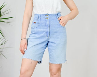 Jinglers shorts W30 vintage 90's cutoffs super high waist light blue cut off jeans rocker festival woman M Medium