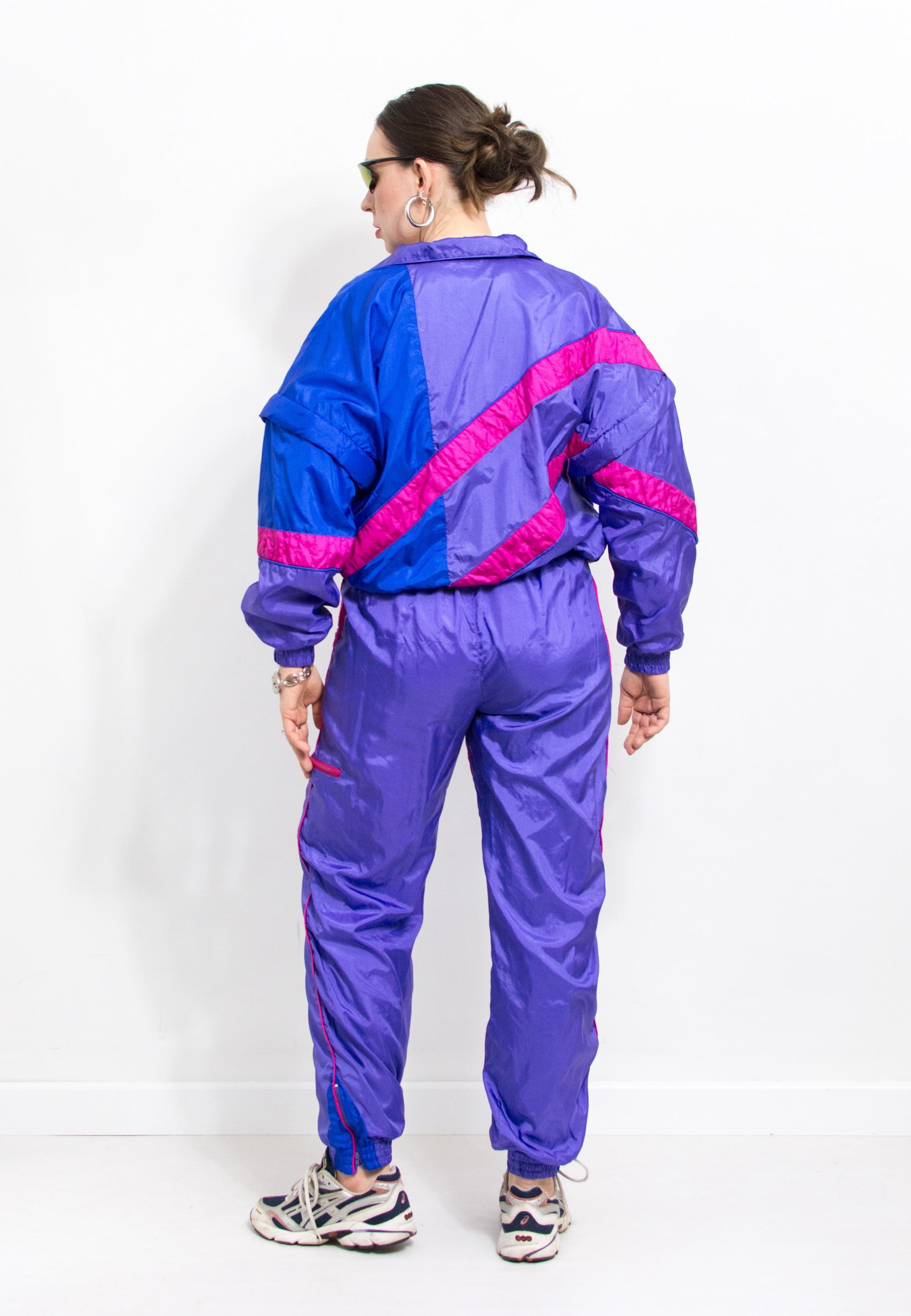 90's Tracksuit Vintage Multi Colorblock Nylon Women Size L - Etsy