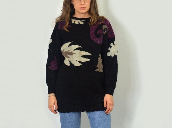 1980s Gray Red Polka Dot Sweater 80s Novelty Sweater Ugly Sweater Party 80s Hipster Sweater Vintage Crewneck Sweater Dotted