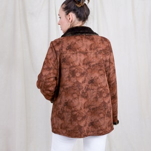 Faux Wildleder Jacke gefälschte Pelz gedruckt Bronze Vintage künstliche XL Bild 8
