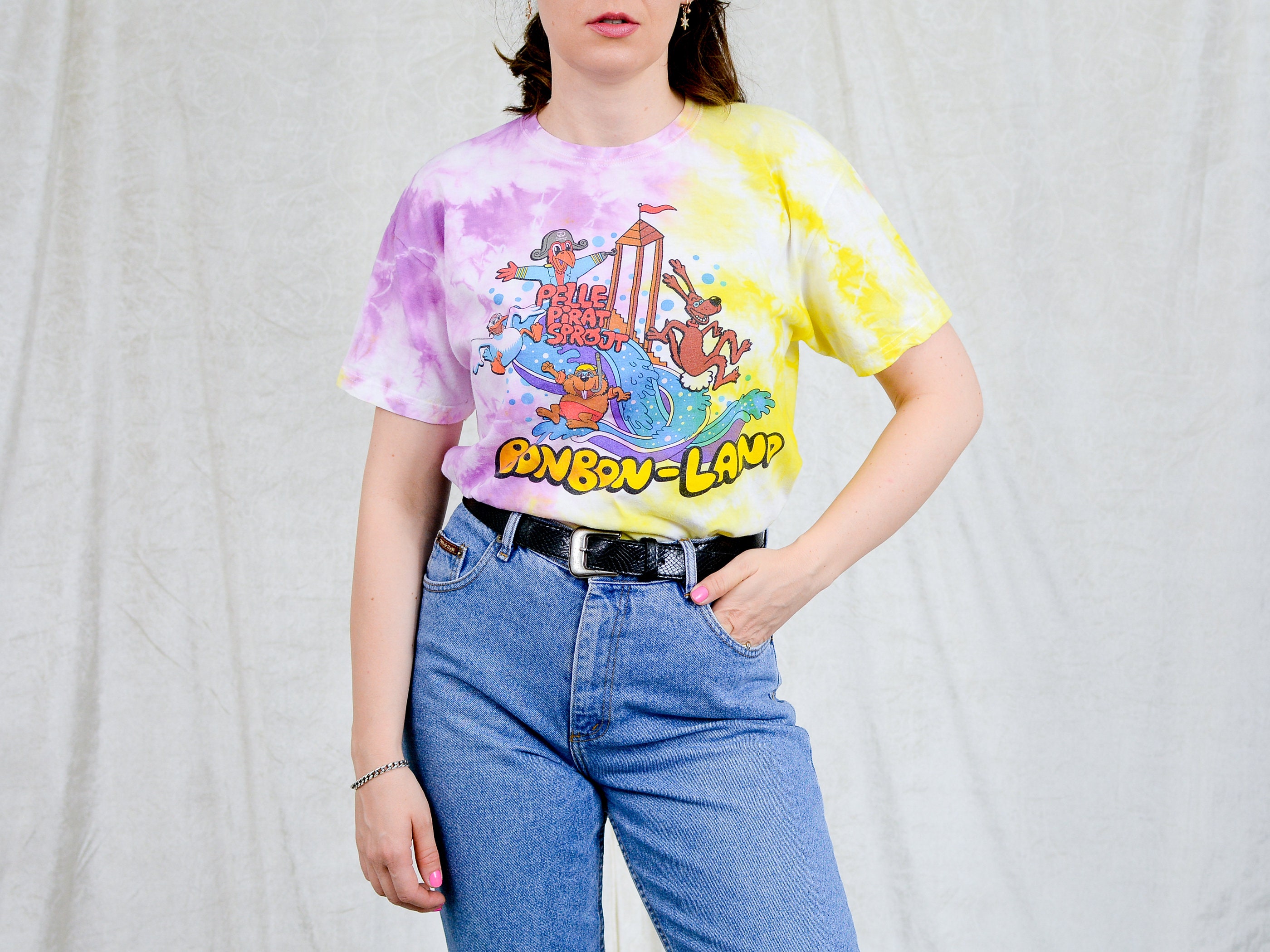 Wedge Dominerende Nominering Bonbon Land Tie Dyed T-shirt Vintage Rainbow Tshirt Short - Etsy