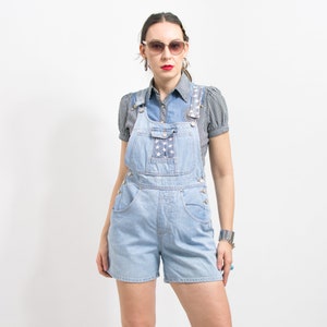 Vintage Jeans Shorts 90er Jahre Latzhose kurze Latzhose Damen Größe M