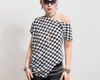 Vivienne Westwood Vintage Punk Asymmetrical Checkered Top M