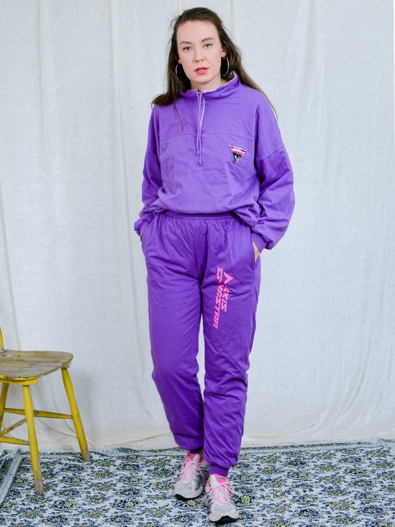 SKIS DYNASTAR Tracksuit Vintage 90s Insulated Purple Lined Snow