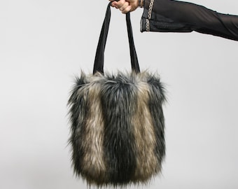 Bolso de hombro de piel sintética con diseño bohemio y esponjoso