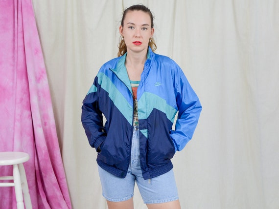 NIKE Track Jacket Vintage 90s Shell Vintage Windbreaker Blue Tracksuit Top  M/L - Etsy Israel