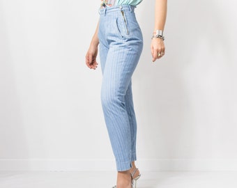 Striped mom jeans 90's Vintage Lois high waist denim size M
