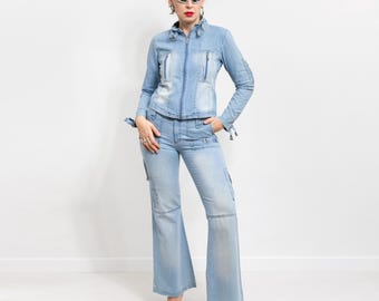Two piece set Jeans and Jacket Vintage Y2K denim women size M
