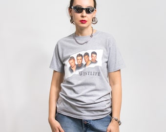 WESTLIFE t-shirt Vintage 2004 tour graphic band women size S/M