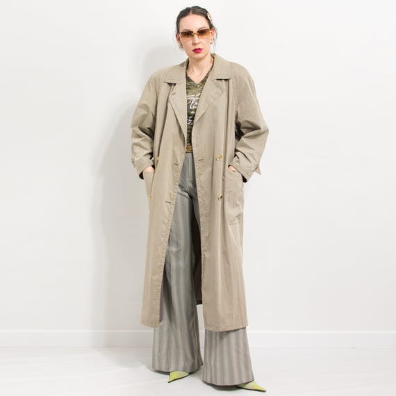 Vintage Double Breasted Trench Light Coat Oversized XL - Etsy