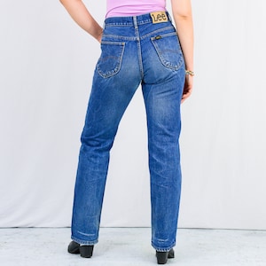Lee jeans vintage denim blu gamba dritta vita alta W33 L33 90s zip fly L/XL