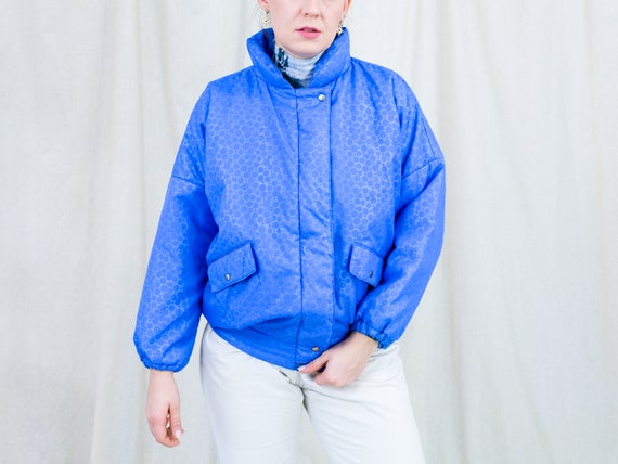 Blue 90s puffy jacket bright puffer vintage women… - image 4