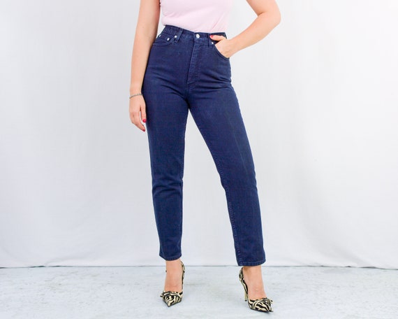 Vintage 90s Mom Jeans Blue Tapered Leg 