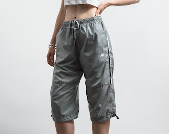 Pantalones cortos largos Nike Y2K, corte holgado, capris, talla L