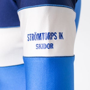 Vintage lycra jumpsuit blue athletic tracksuit coveralls women size S/M image 6