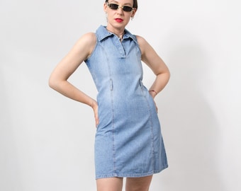 Recycled Denim Dress TALLY WEIJL , Mini Dress for a Girl in the Style of  Boho - Etsy Australia