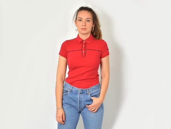 tommy hilfiger red shirt womens